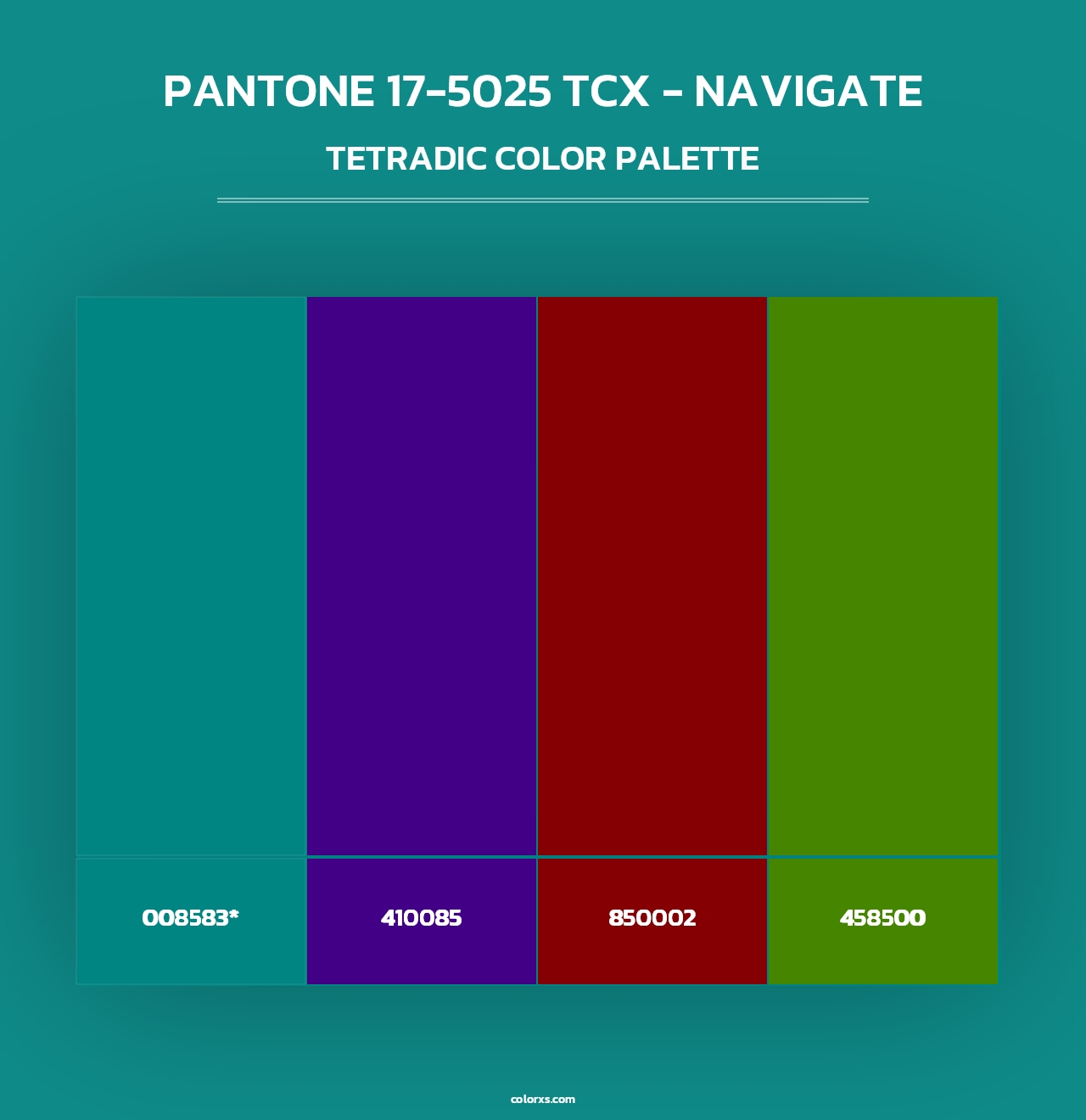 PANTONE 17-5025 TCX - Navigate - Tetradic Color Palette