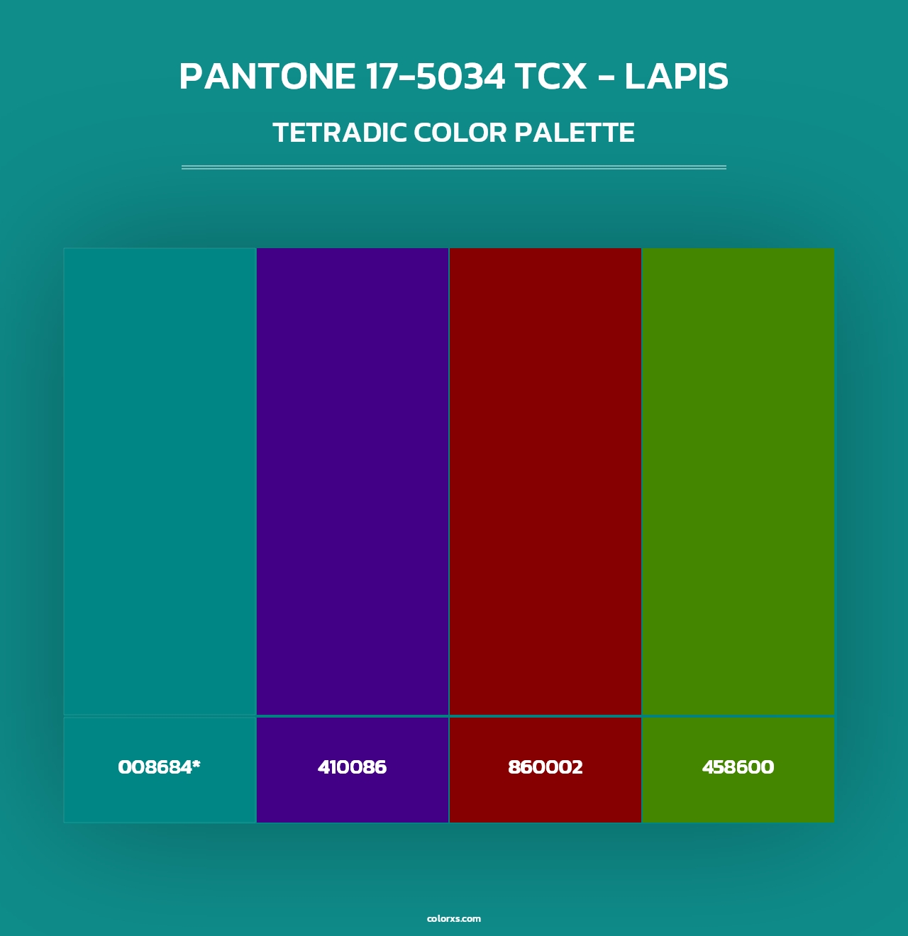 PANTONE 17-5034 TCX - Lapis - Tetradic Color Palette