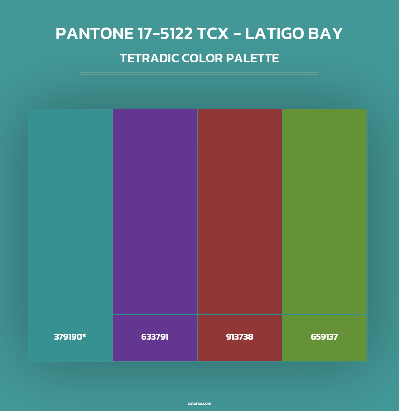 PANTONE 17-5122 TCX - Latigo Bay - Tetradic Color Palette