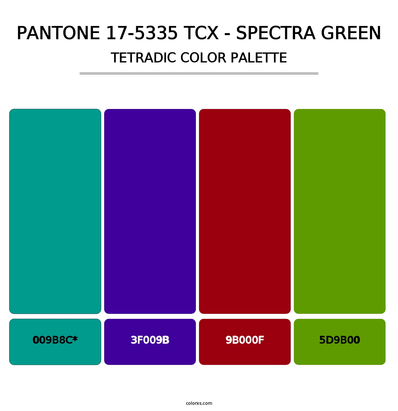 PANTONE 17-5335 TCX - Spectra Green - Tetradic Color Palette
