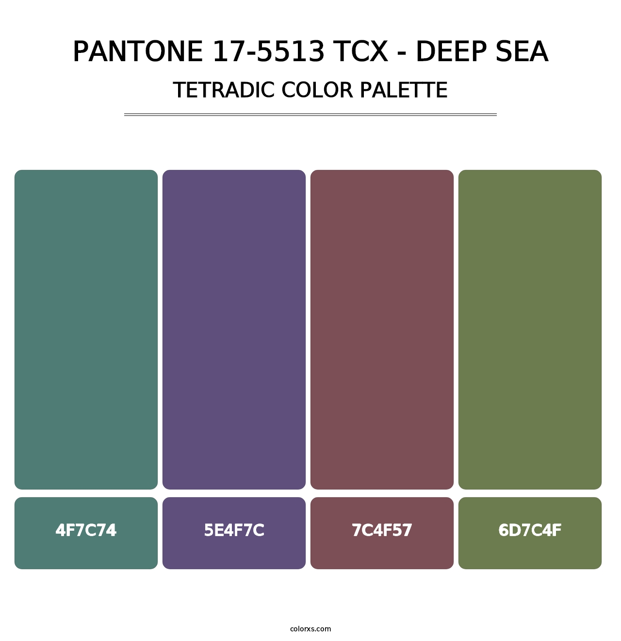 PANTONE 17-5513 TCX - Deep Sea - Tetradic Color Palette