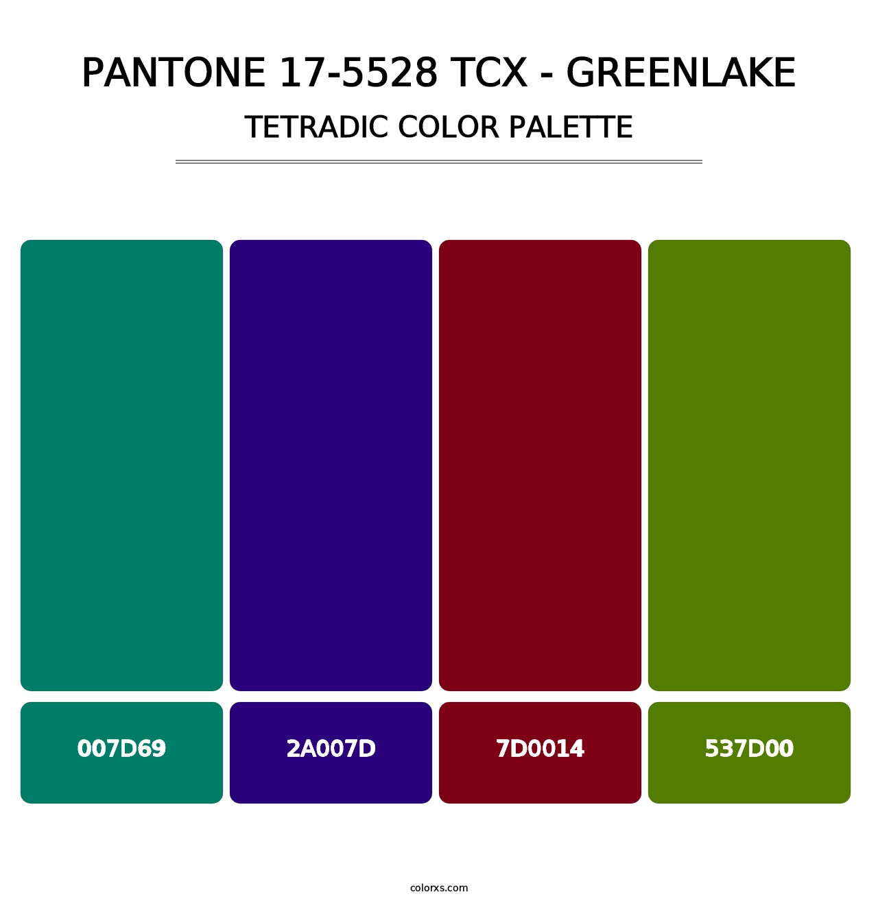 PANTONE 17-5528 TCX - Greenlake - Tetradic Color Palette