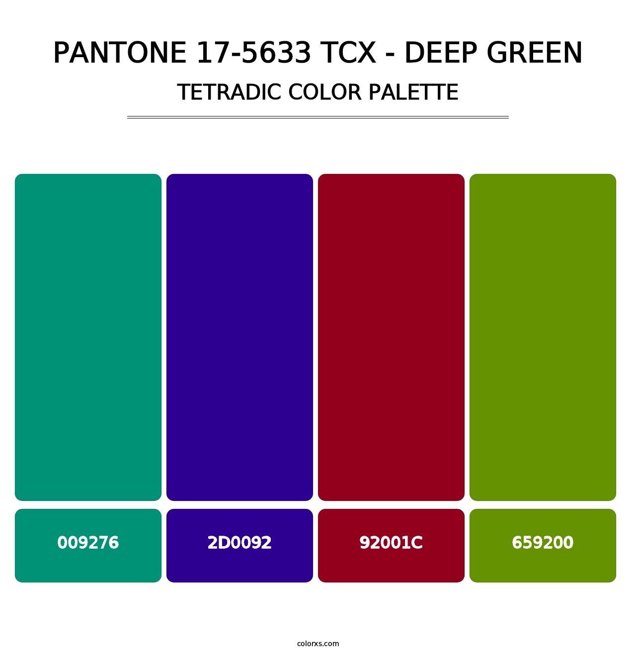PANTONE 17-5633 TCX - Deep Green - Tetradic Color Palette
