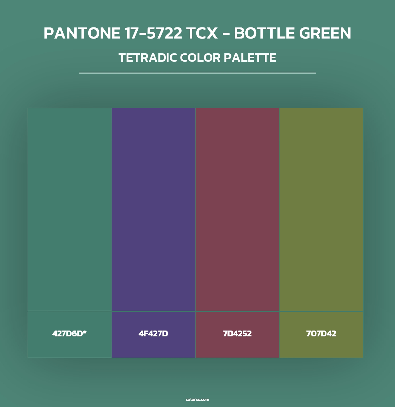 PANTONE 17-5722 TCX - Bottle Green - Tetradic Color Palette