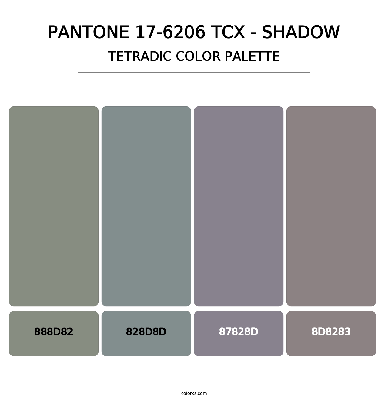 PANTONE 17-6206 TCX - Shadow - Tetradic Color Palette