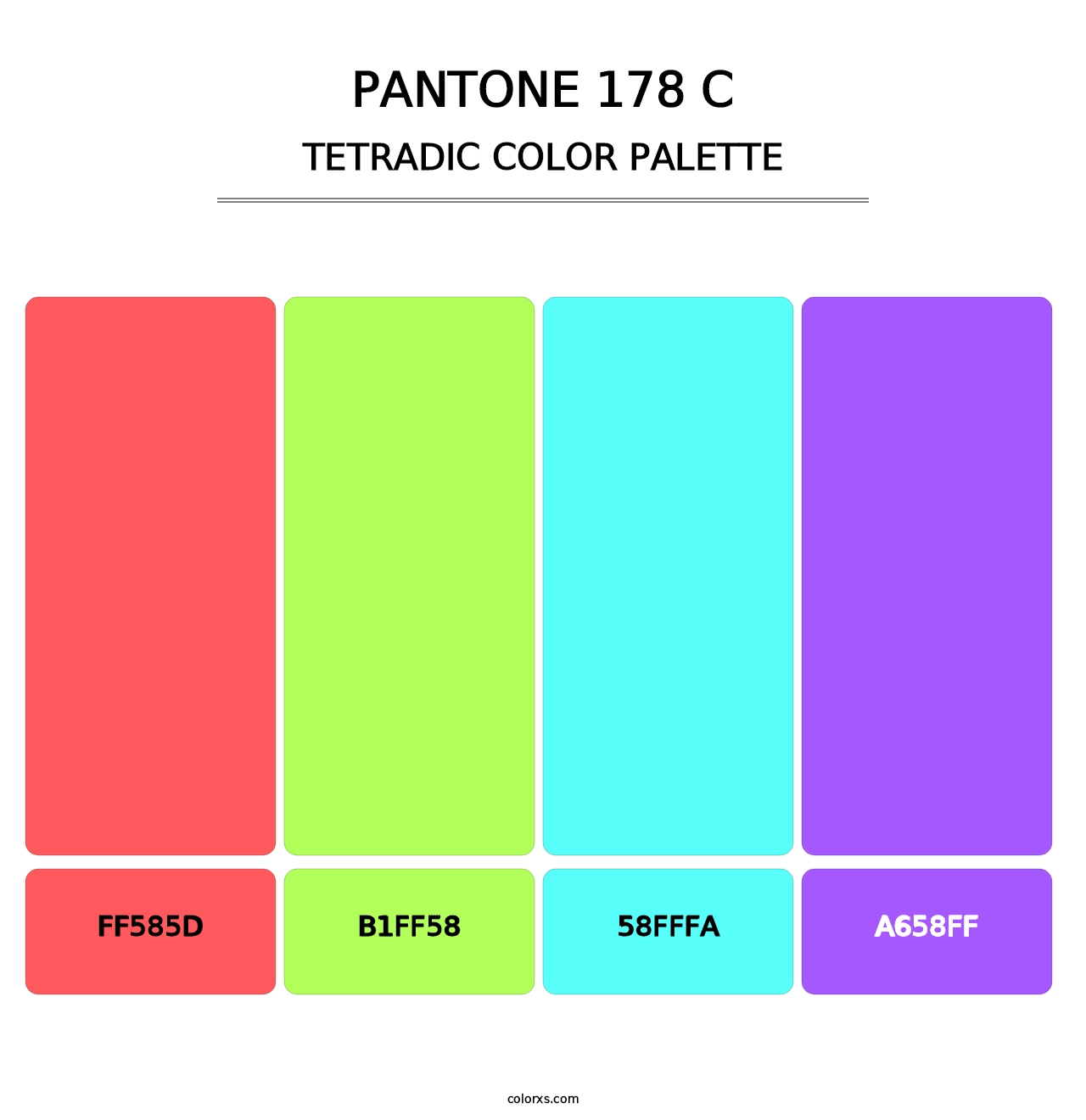 PANTONE 178 C - Tetradic Color Palette