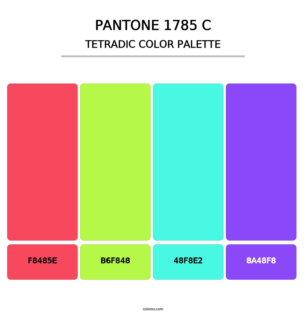 PANTONE 1785 C - Tetradic Color Palette