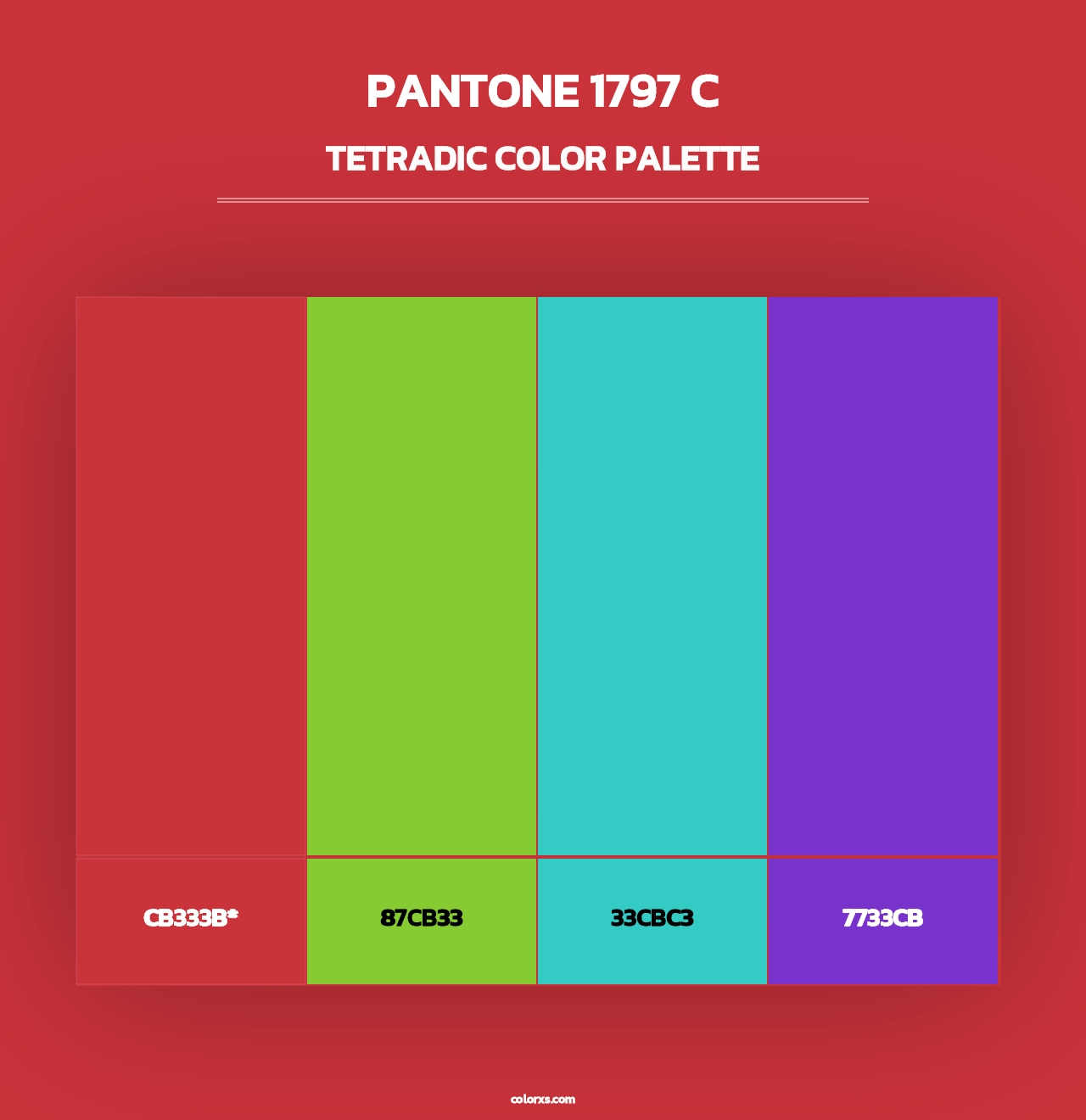 PANTONE 1797 C - Tetradic Color Palette