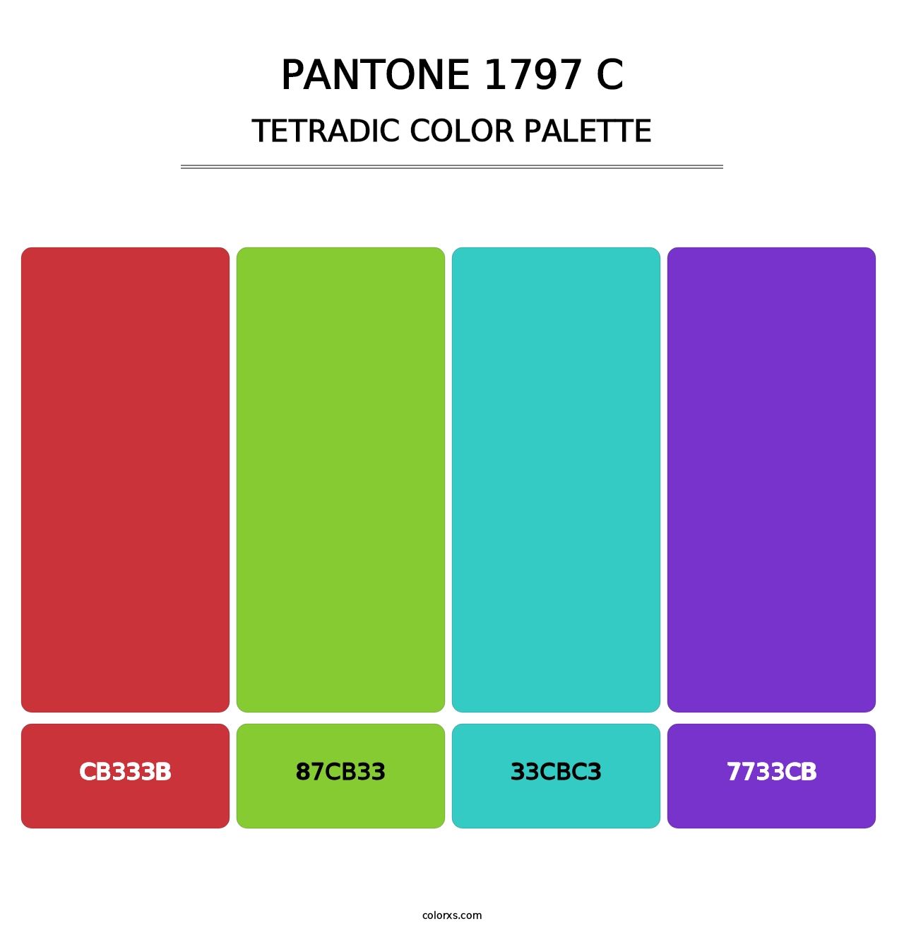 PANTONE 1797 C - Tetradic Color Palette
