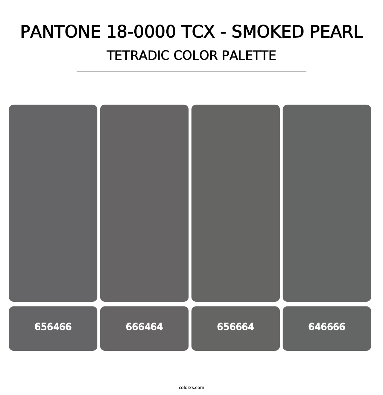 PANTONE 18-0000 TCX - Smoked Pearl - Tetradic Color Palette