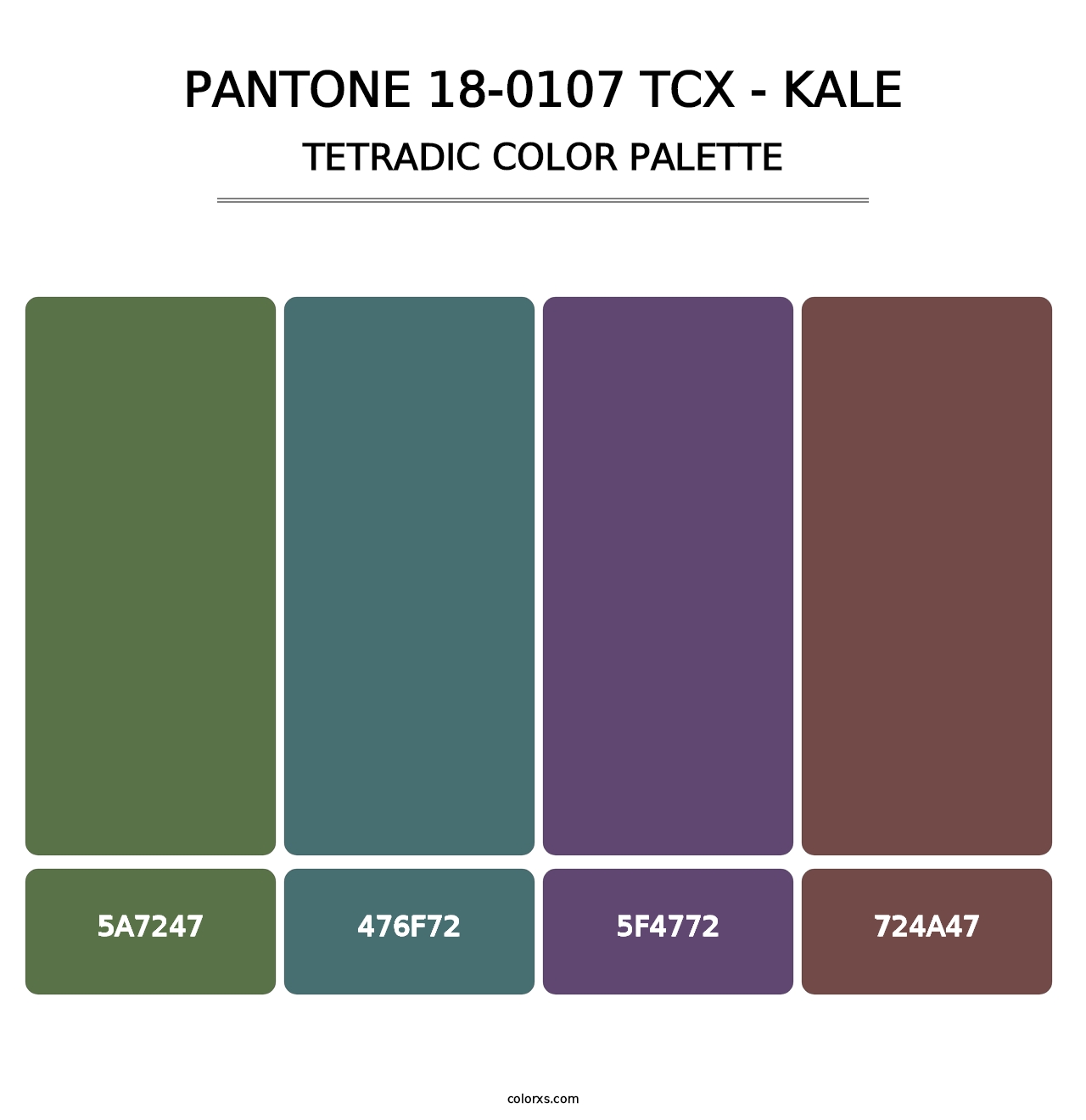 PANTONE 18-0107 TCX - Kale - Tetradic Color Palette