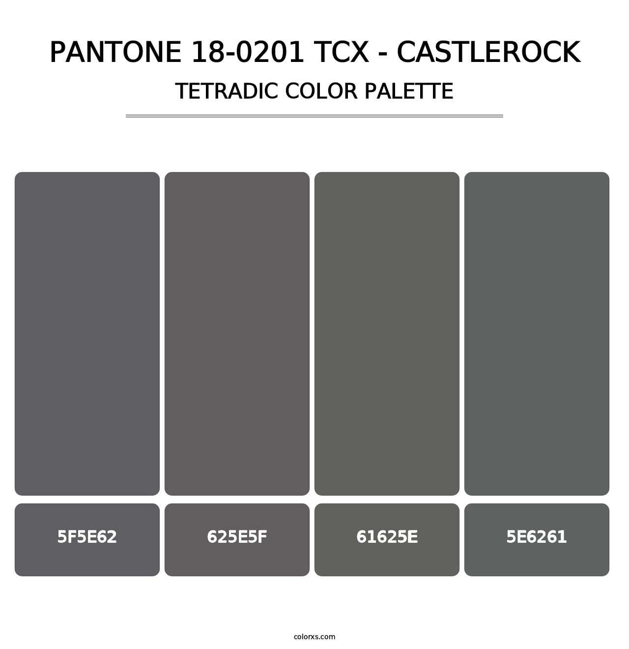 PANTONE 18-0201 TCX - Castlerock - Tetradic Color Palette