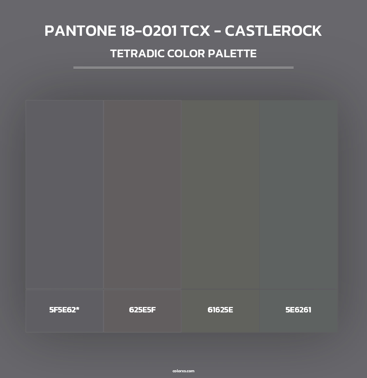 PANTONE 18-0201 TCX - Castlerock - Tetradic Color Palette