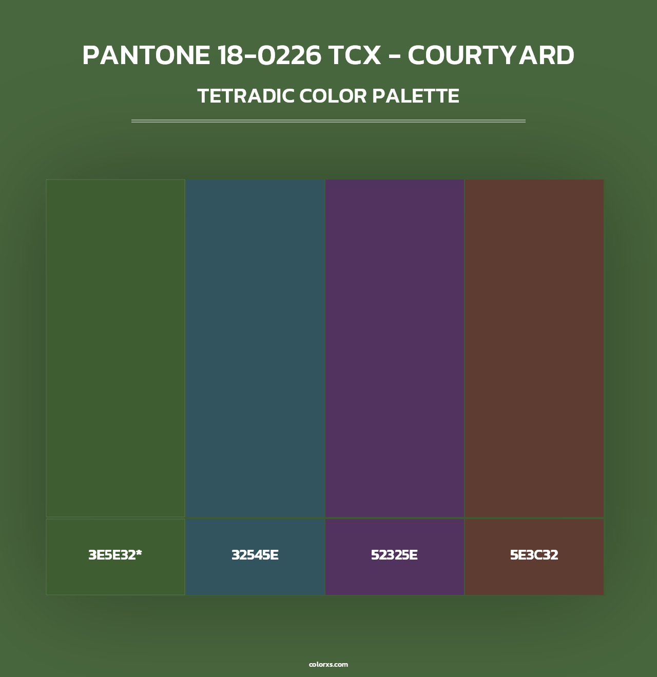 PANTONE 18-0226 TCX - Courtyard - Tetradic Color Palette