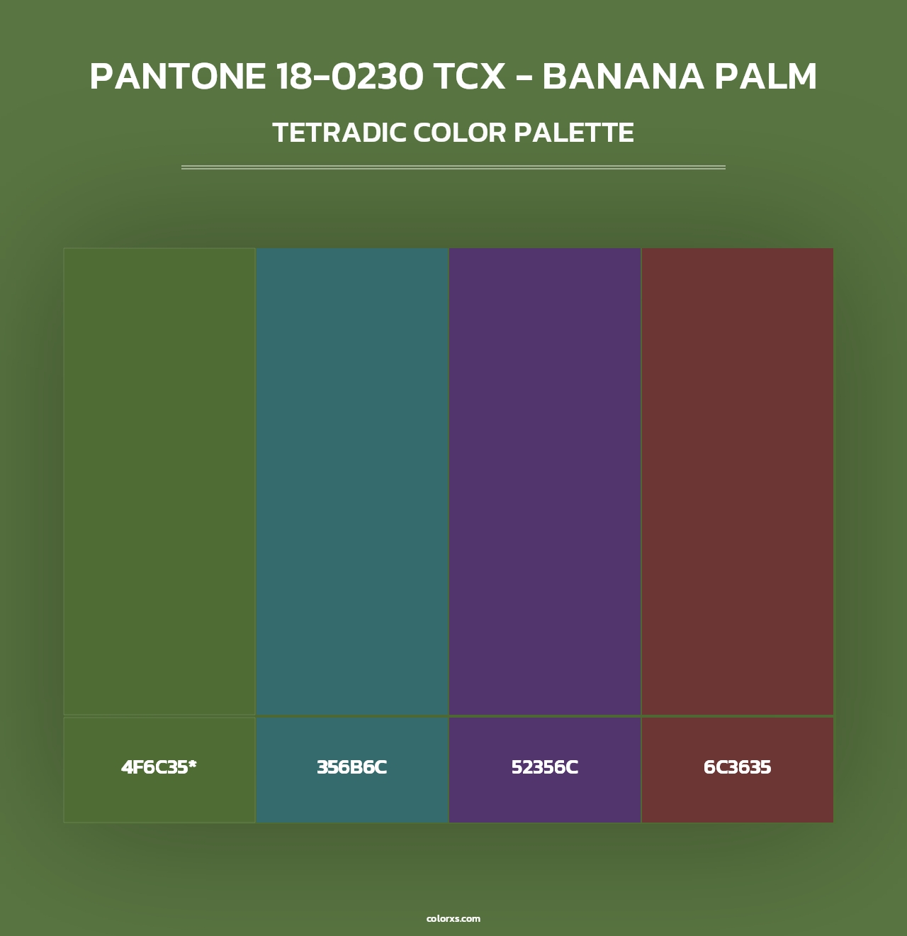 PANTONE 18-0230 TCX - Banana Palm - Tetradic Color Palette