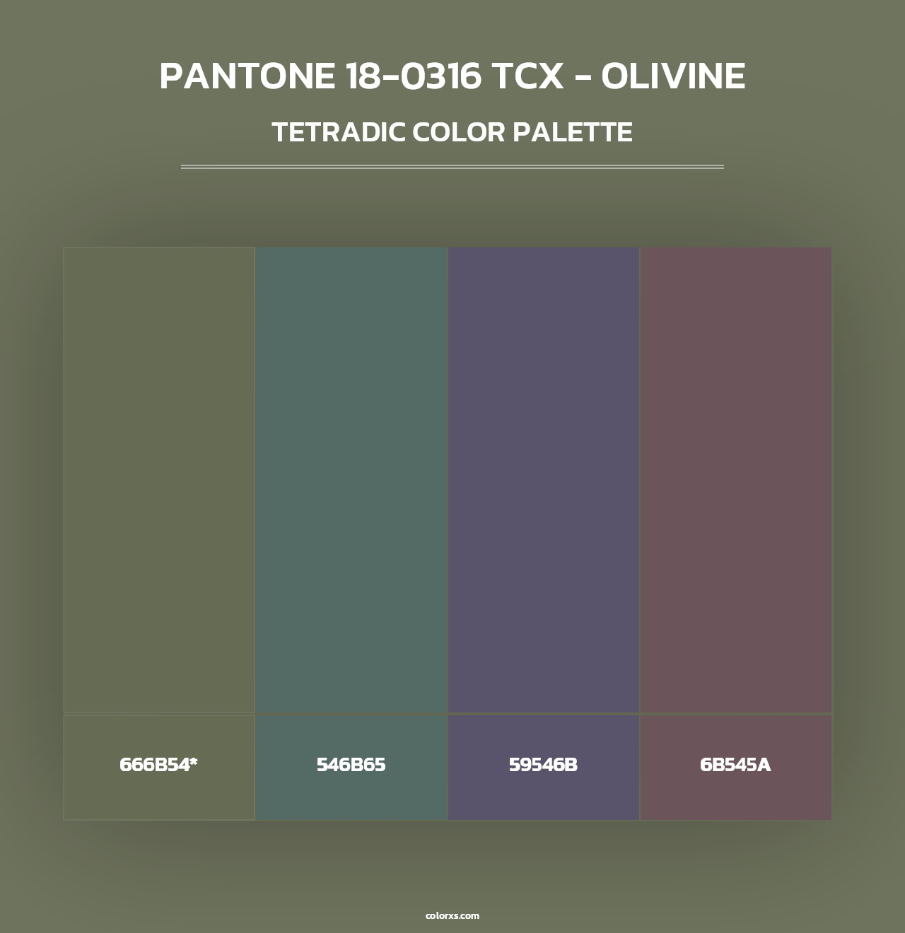 PANTONE 18-0316 TCX - Olivine - Tetradic Color Palette