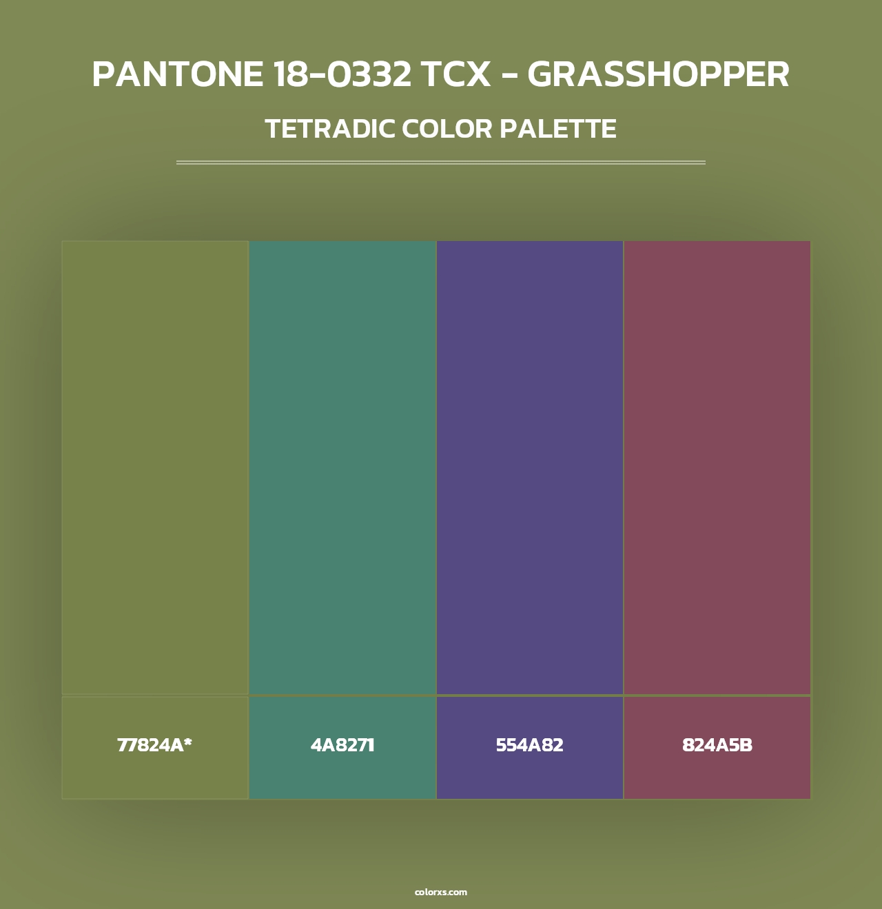 PANTONE 18-0332 TCX - Grasshopper - Tetradic Color Palette