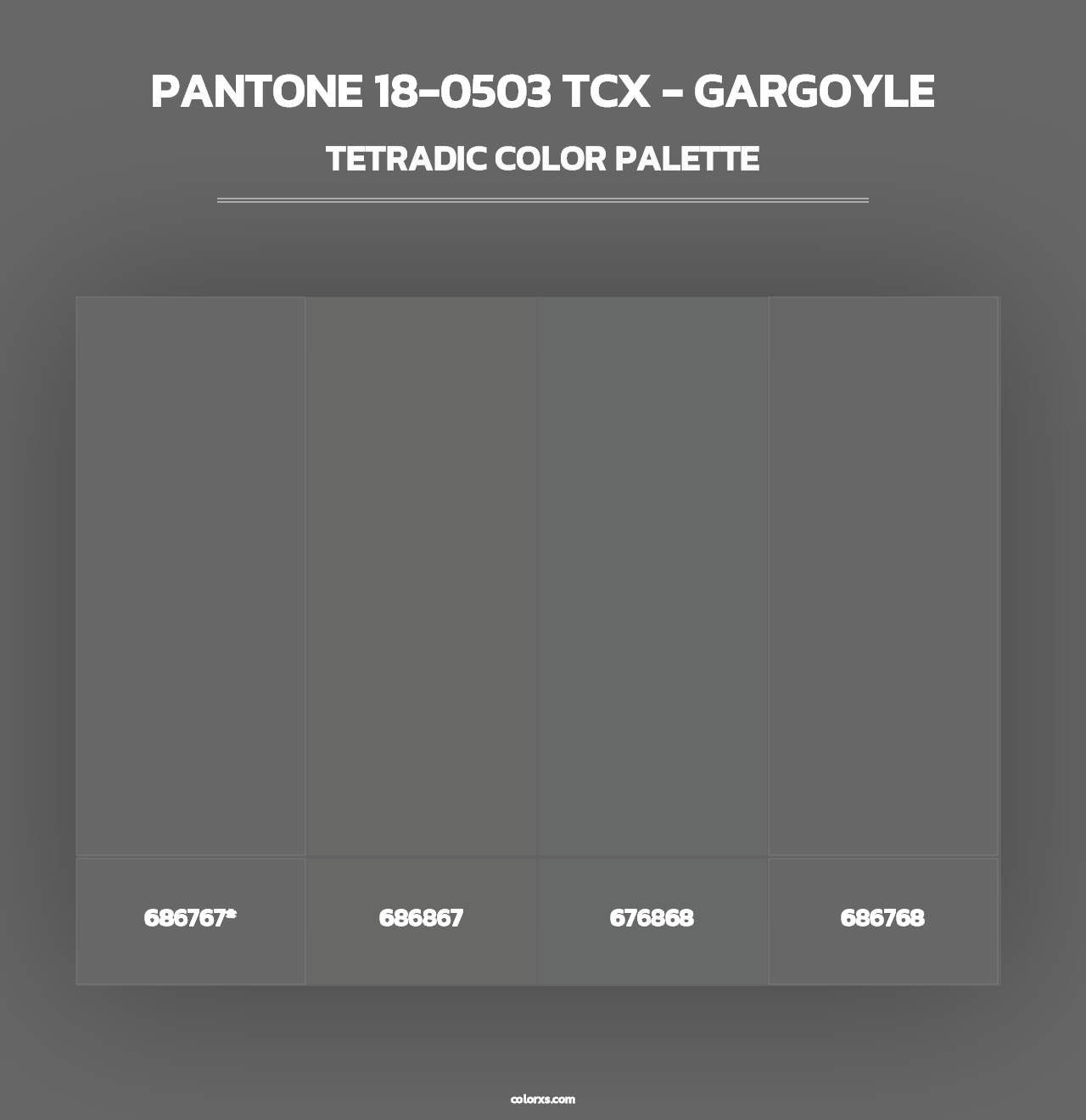 PANTONE 18-0503 TCX - Gargoyle - Tetradic Color Palette