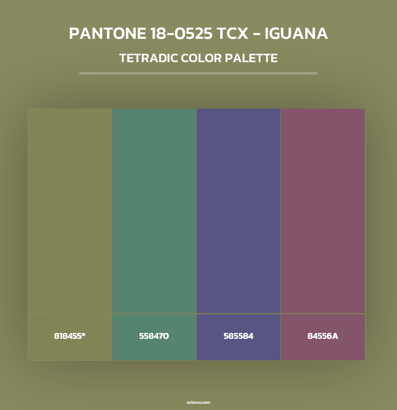 PANTONE 18-0525 TCX - Iguana - Tetradic Color Palette