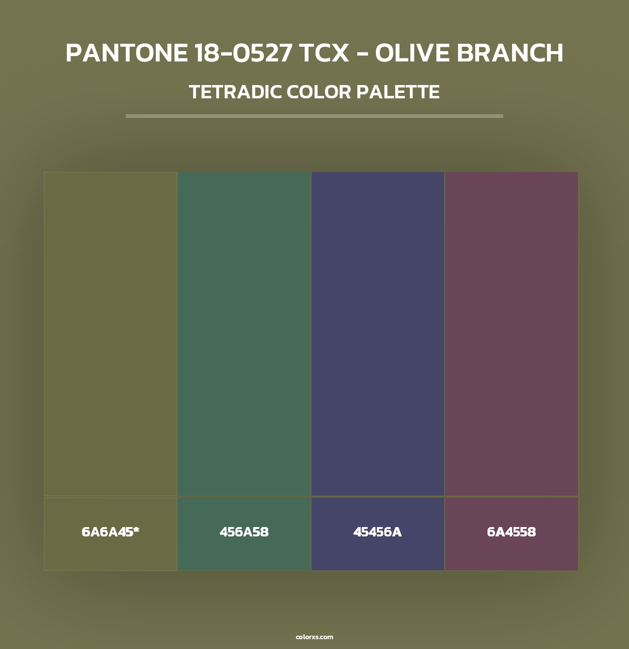 PANTONE 18-0527 TCX - Olive Branch - Tetradic Color Palette