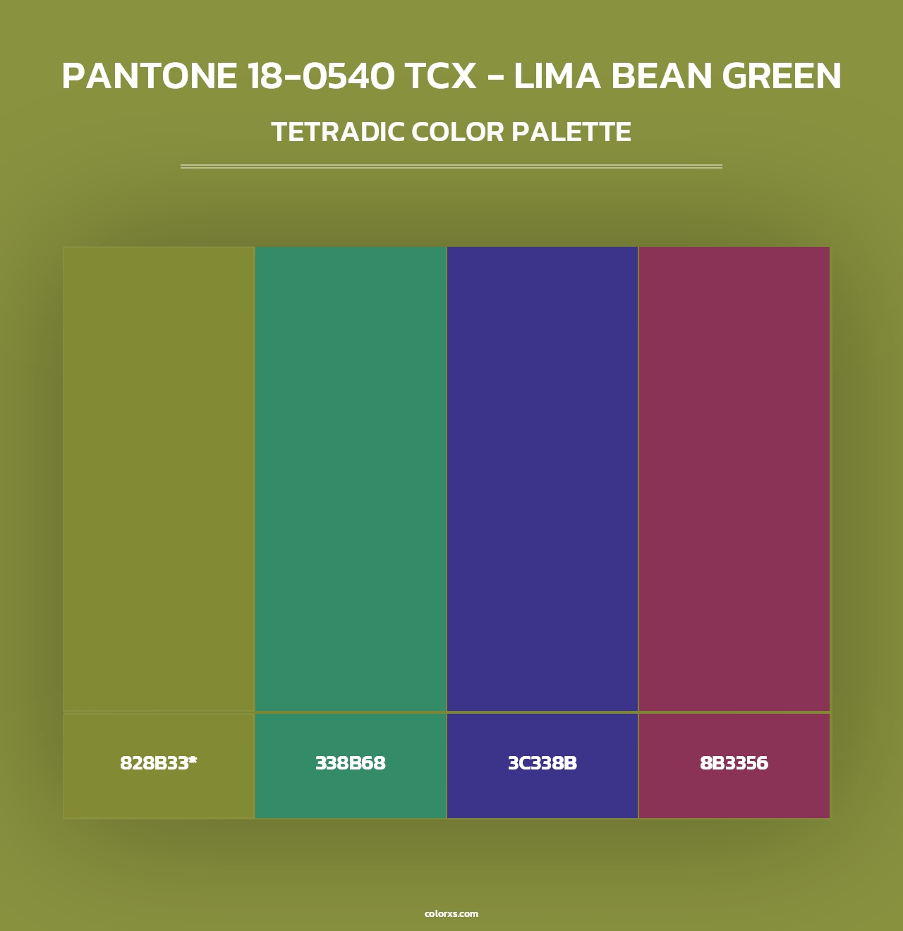 PANTONE 18-0540 TCX - Lima Bean Green - Tetradic Color Palette