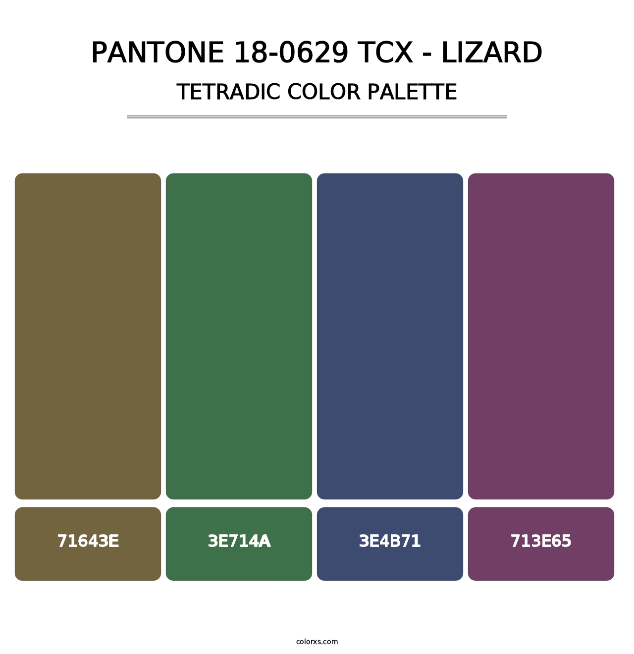 PANTONE 18-0629 TCX - Lizard - Tetradic Color Palette