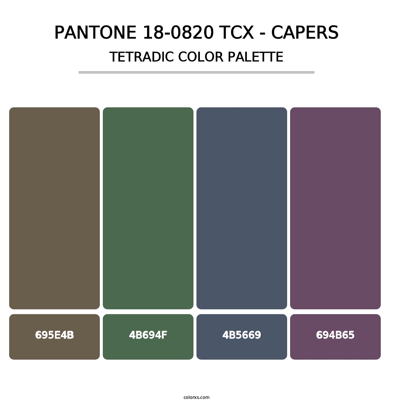 PANTONE 18-0820 TCX - Capers - Tetradic Color Palette