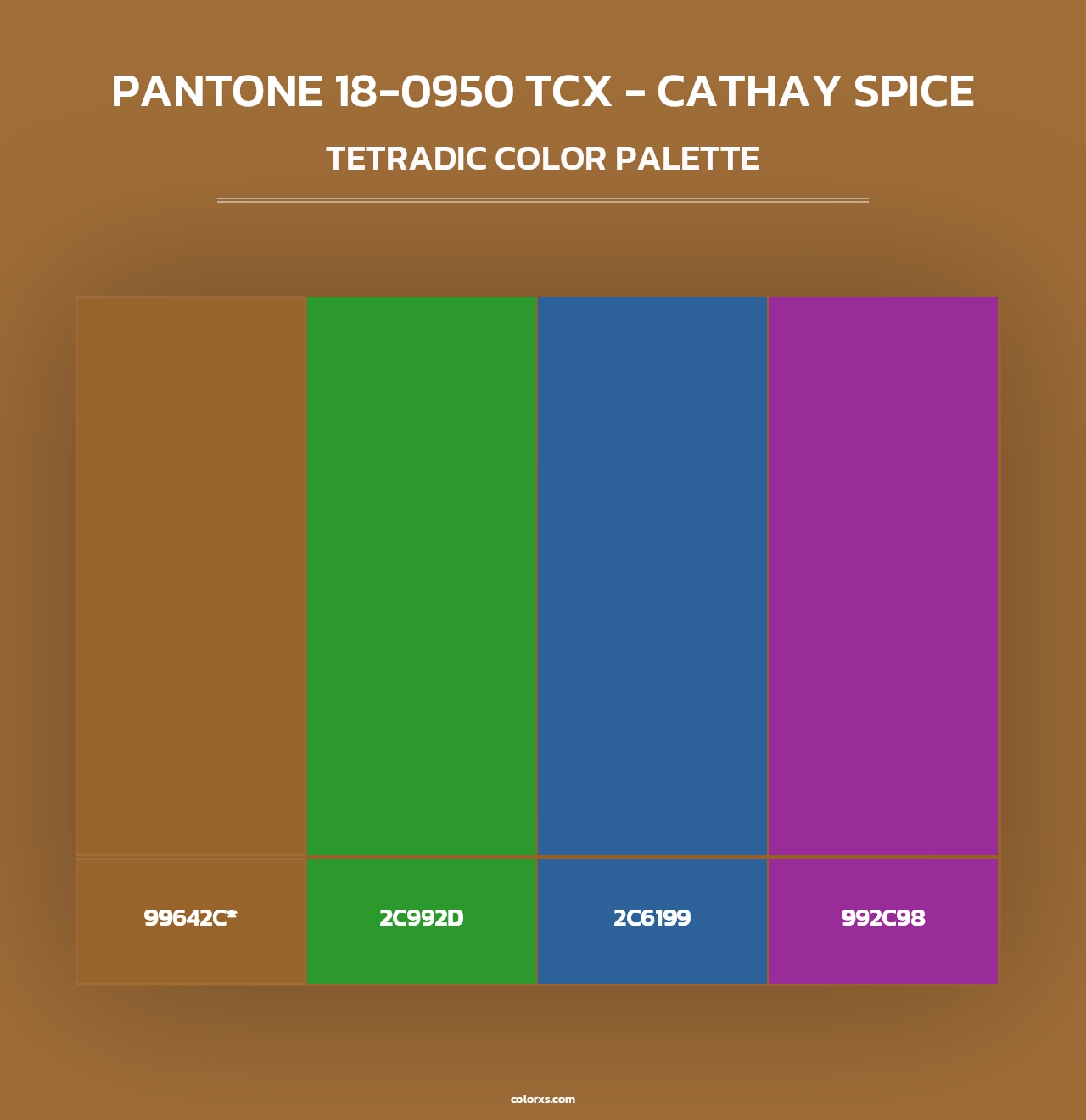 PANTONE 18-0950 TCX - Cathay Spice - Tetradic Color Palette