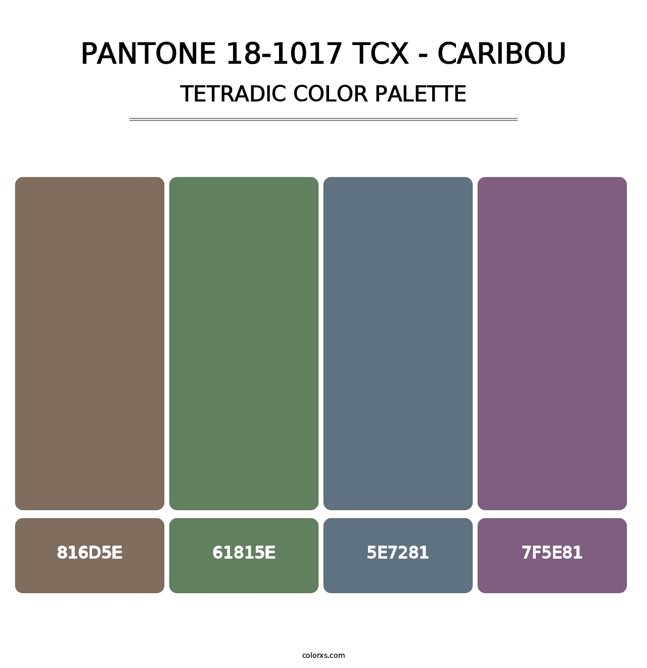 PANTONE 18-1017 TCX - Caribou - Tetradic Color Palette