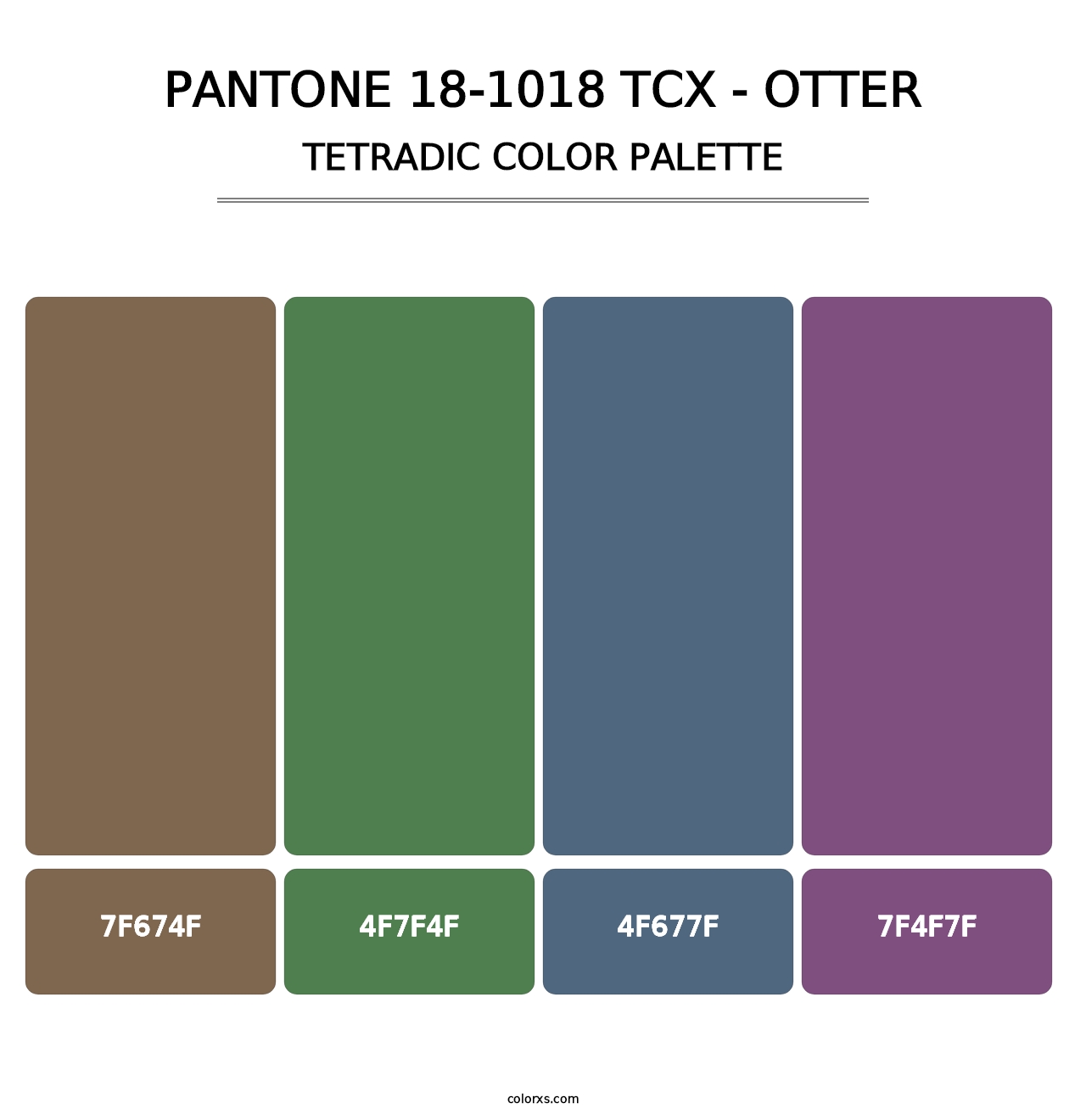 PANTONE 18-1018 TCX - Otter - Tetradic Color Palette