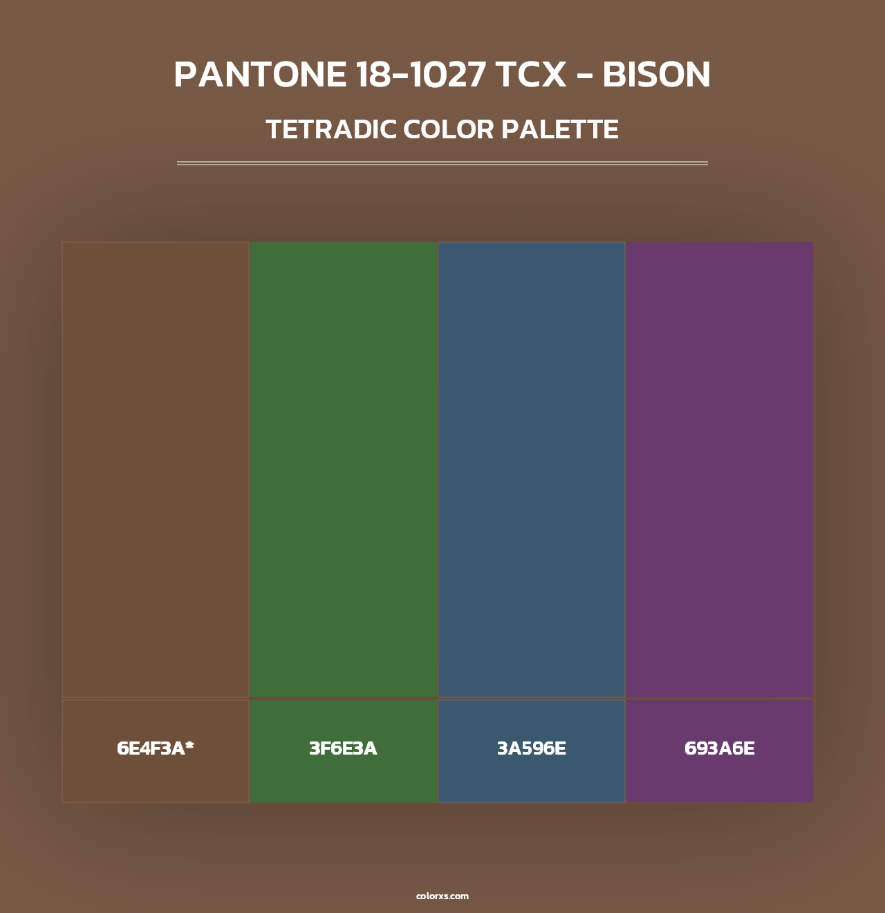 PANTONE 18-1027 TCX - Bison - Tetradic Color Palette