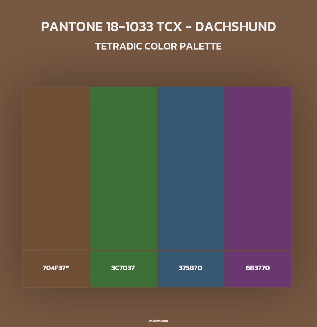PANTONE 18-1033 TCX - Dachshund - Tetradic Color Palette
