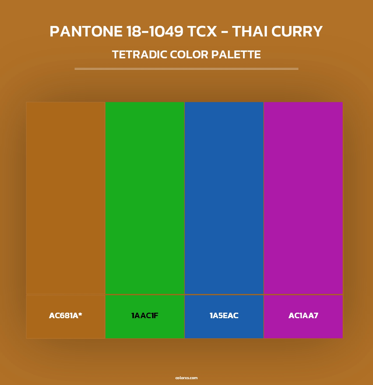 PANTONE 18-1049 TCX - Thai Curry - Tetradic Color Palette