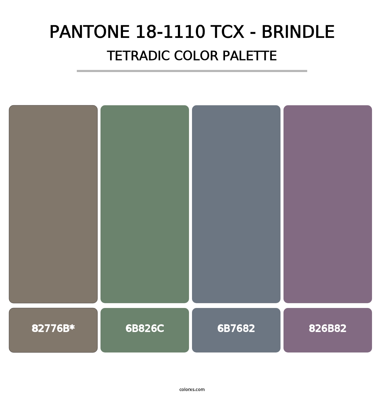 PANTONE 18-1110 TCX - Brindle - Tetradic Color Palette