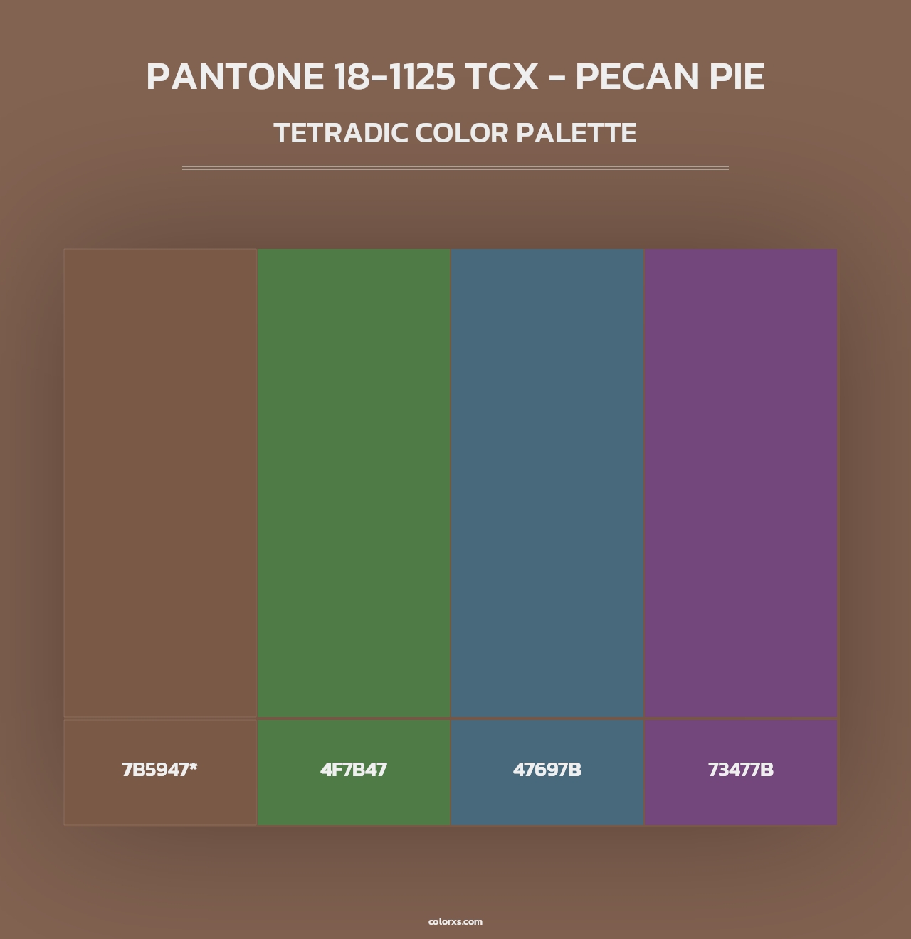 PANTONE 18-1125 TCX - Pecan Pie - Tetradic Color Palette