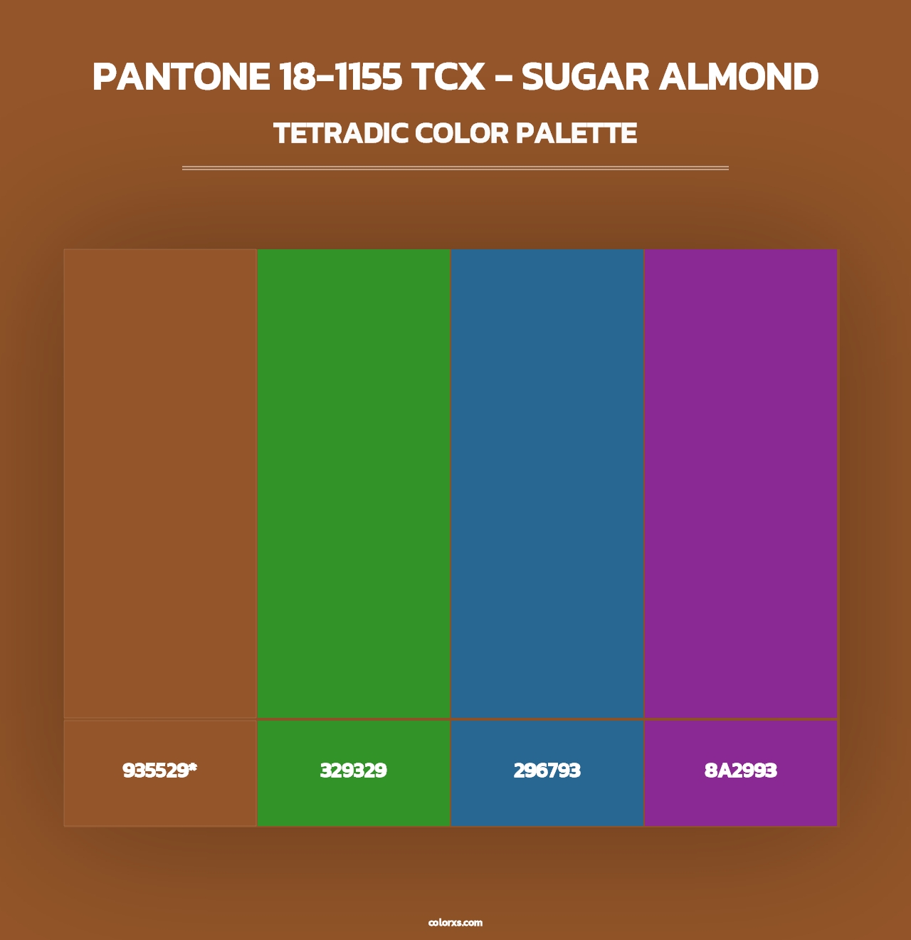 PANTONE 18-1155 TCX - Sugar Almond - Tetradic Color Palette