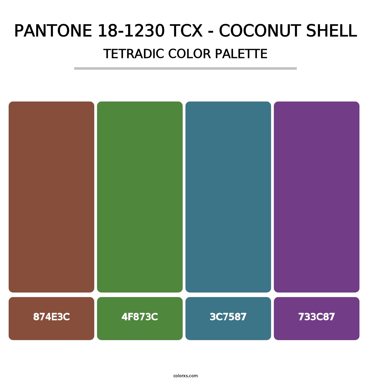 PANTONE 18-1230 TCX - Coconut Shell - Tetradic Color Palette