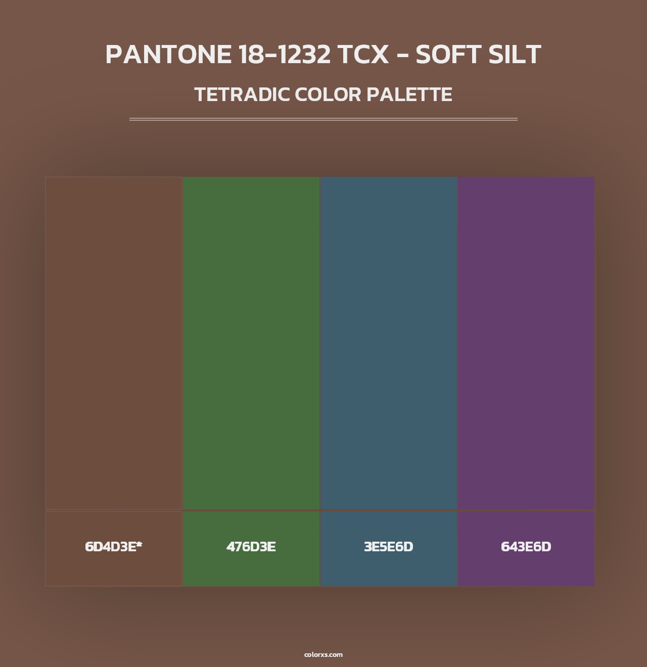PANTONE 18-1232 TCX - Soft Silt - Tetradic Color Palette