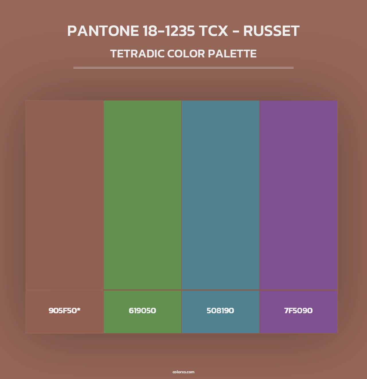 PANTONE 18-1235 TCX - Russet - Tetradic Color Palette