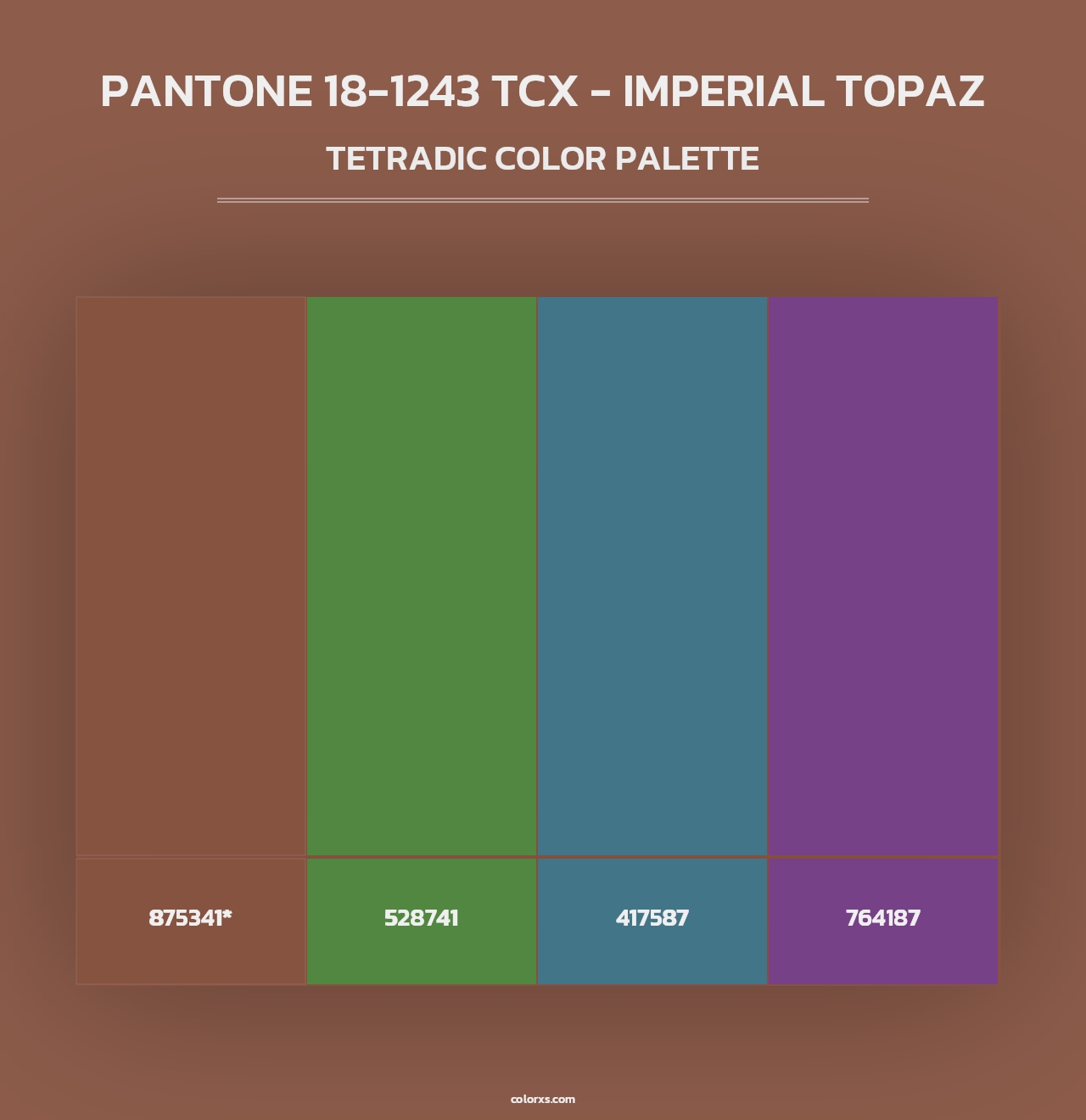 PANTONE 18-1243 TCX - Imperial Topaz - Tetradic Color Palette