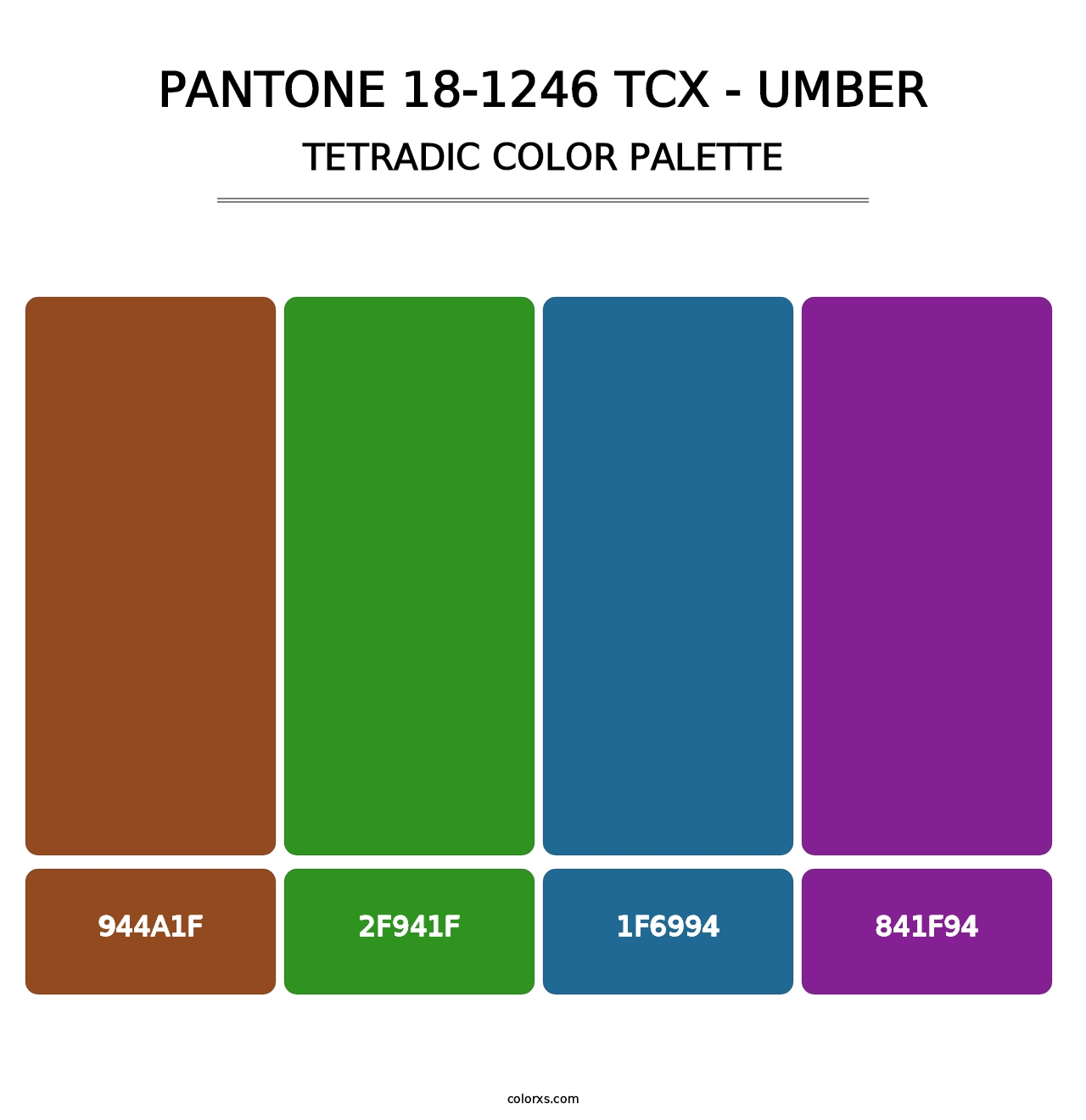 PANTONE 18-1246 TCX - Umber - Tetradic Color Palette