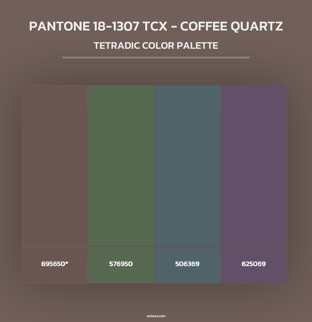PANTONE 18-1307 TCX - Coffee Quartz - Tetradic Color Palette