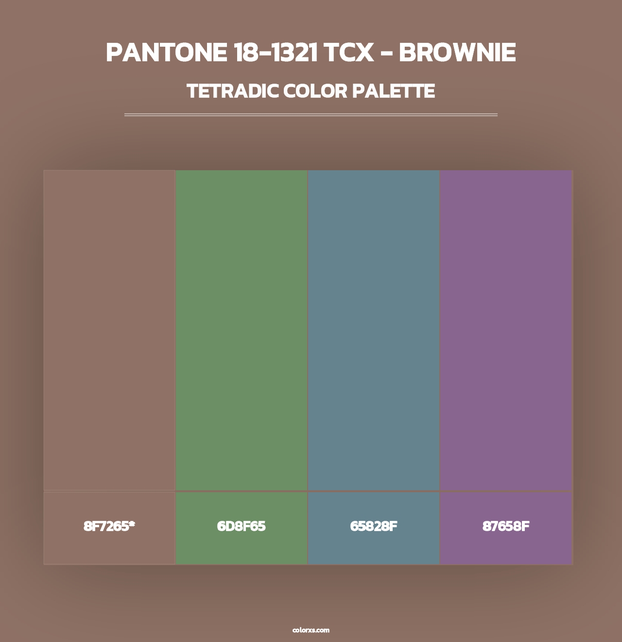 PANTONE 18-1321 TCX - Brownie - Tetradic Color Palette