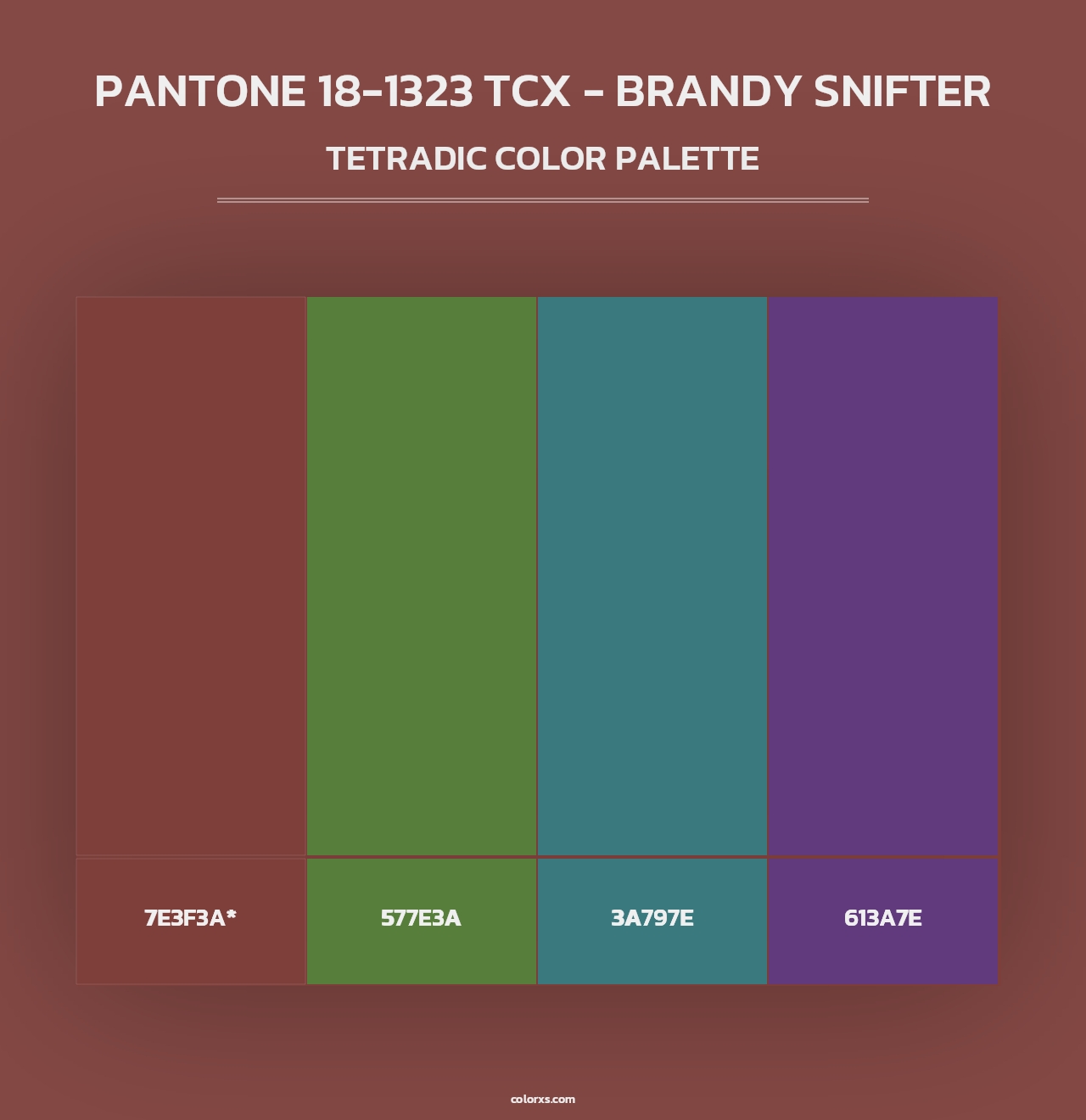 PANTONE 18-1323 TCX - Brandy Snifter - Tetradic Color Palette