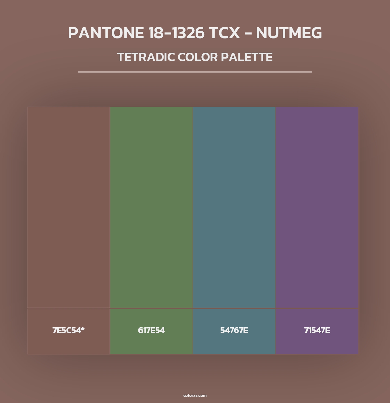 PANTONE 18-1326 TCX - Nutmeg - Tetradic Color Palette