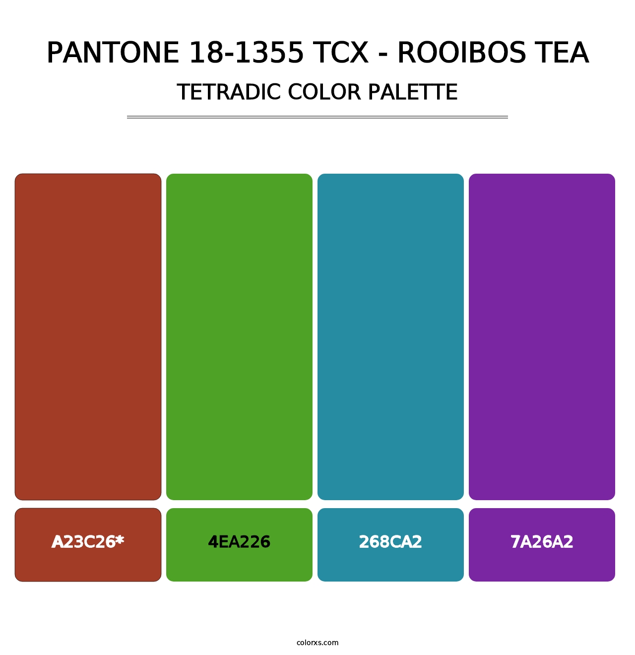PANTONE 18-1355 TCX - Rooibos Tea - Tetradic Color Palette