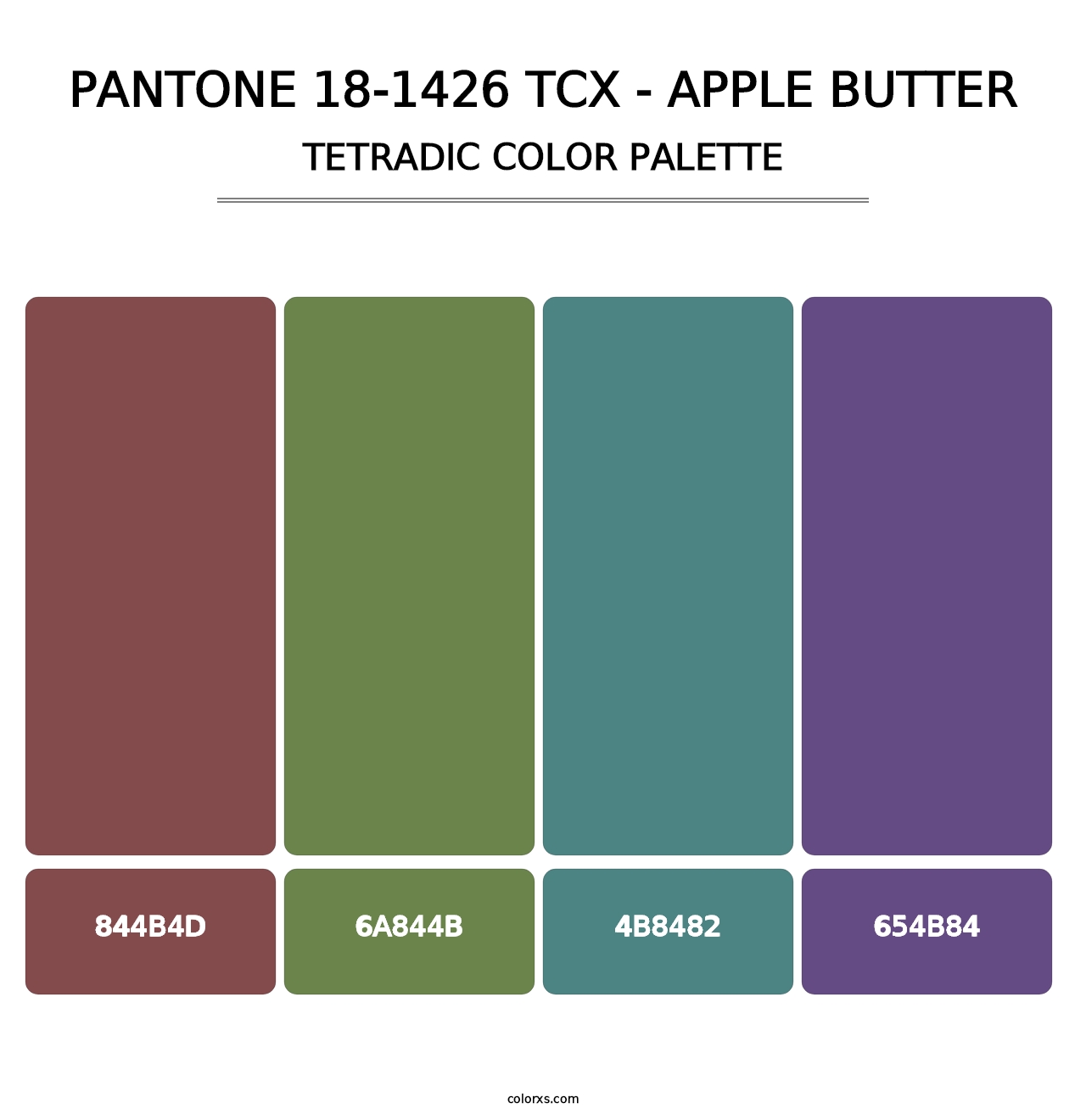 PANTONE 18-1426 TCX - Apple Butter - Tetradic Color Palette