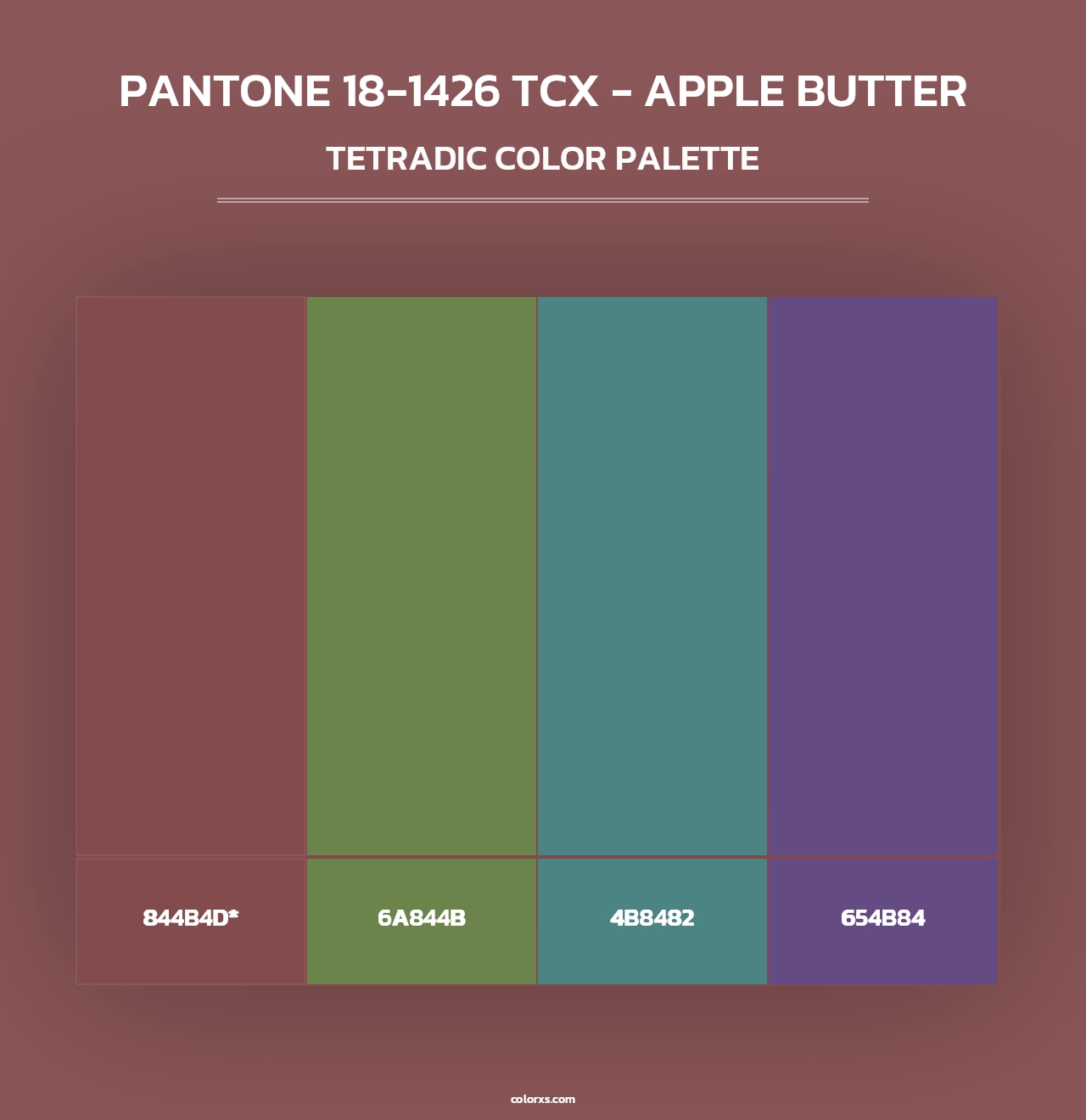 PANTONE 18-1426 TCX - Apple Butter - Tetradic Color Palette