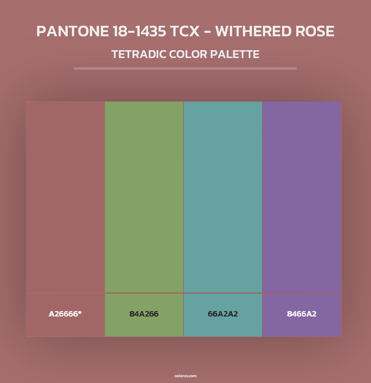 PANTONE 18-1435 TCX - Withered Rose - Tetradic Color Palette