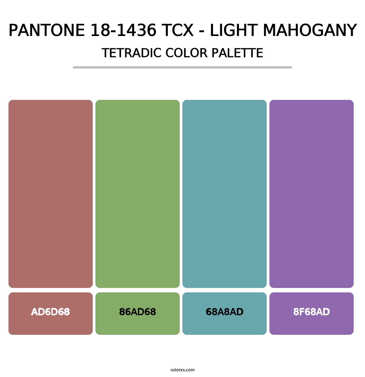 PANTONE 18-1436 TCX - Light Mahogany - Tetradic Color Palette